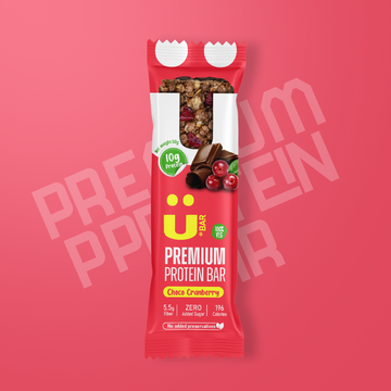 Premium Protein Bar - Choco Cranberry - Ubar - 10 Grams Protein in each 50 Grams Bar (Pack of 8, 400gm)